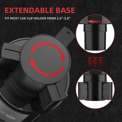 DYLEN Car Cup Holder Expander, Cup Holder Extender Adapter for Car with Expandable Insert, Compatible with Yeti 20/26/30oz, Hydroflask 32/40oz, Large Water Bottles in 3.0"-4.1"