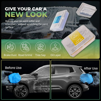 Magic Shield Clay Bar Triple Pack - 100g Each of Light, Medium & Heavy-Duty Clay Bars for Car Detailing - Deep Cleaning & Shine Restoration with Magic Clay Bars for Professional Auto Detailing