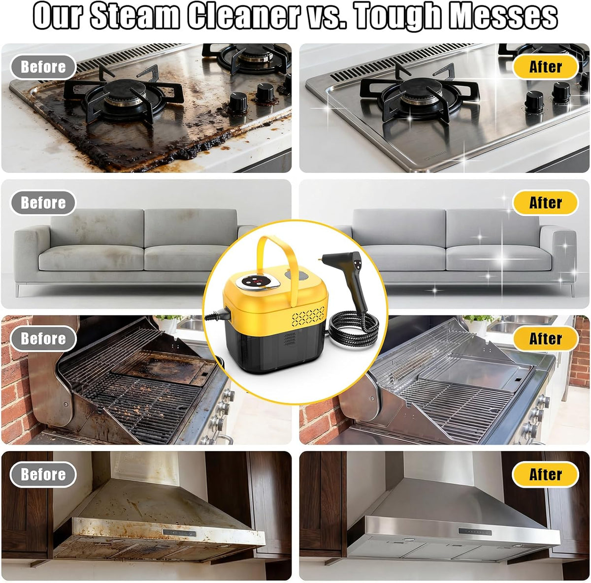 DXD Handheld Steam Cleaner,New Generation 2500W High Pressure Steam Cleaner for Home,1700ML Large Tank Portable Steamer for Cleaning,10s Rapid Heating,21pcs Accessories,for Car,Home Grease Detailing