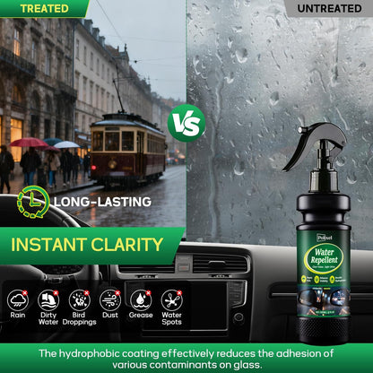 Water Repellent Spray for Car Windshield & Glass - Long Lasting Rain Repellent & Hydrophobic Coating for Windshield, Glass, Windows, Mirrors Prevents Streaks, Spots & Buildup - 4OZ/120ML
