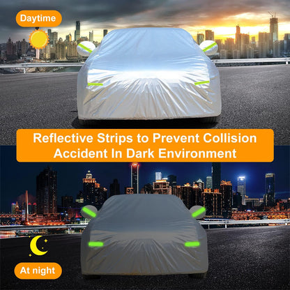 Car Cover, SUV Waterproof Car Covers for Automobiles All Weather Season UV Hail Protection Snowproof Full Car Cover, Outdoor Full Cover Universal Fit SUV Up to 190’’