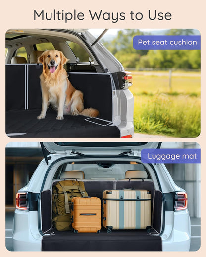 SUV Cargo Liner Waterproof Scratch-Resistant for Dogs Pet Trunk Mat with Non-Slip Bumper Flap Protector Heavy-Duty Cover for Sedans SUV
