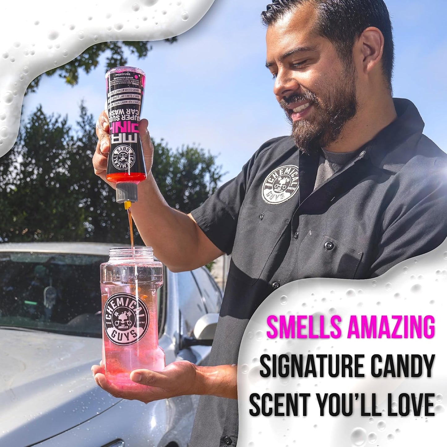 Chemical Guys Mr. Pink Car Wash Soap - 16 oz Super Suds Foaming Car Wash Soap for Cannon, Blaster, or Bucket Washing - pH Balanced, Safe on Wax, Sealant, Ceramic, and Clear Coat Finishes