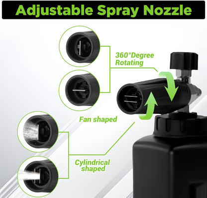 PWACCS Pressure Washer Foam Gun with Dual Connector Accessory, Short Power Washer Gun Foam Cannon and Double Tip Attachment Car Wash Kit, 1/4" Quick Connector, M22 Male Inlet, 4000 PSI, 1.5 Liter