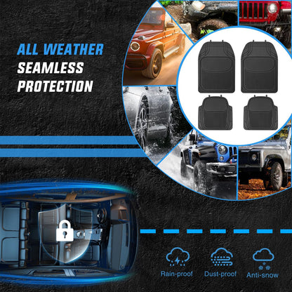 Nilight Rubber Cargo Mats for Cars Trucks SUVs,Universal Trim to fit for Most Vehicles,All Weather Protection Heavy Duty Cargo Liners