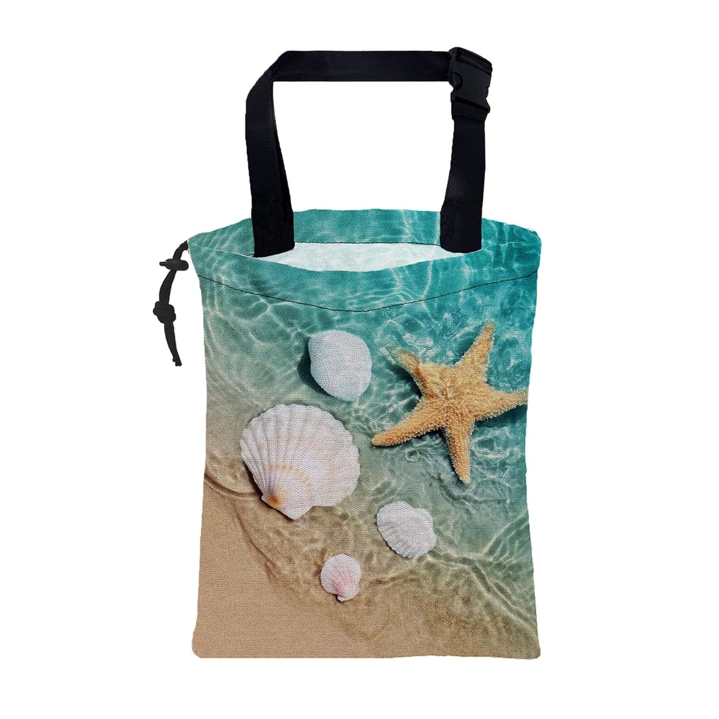 Car Garbage Bag Colorful Floral Spring Daisy Drawstring Car Trash Bag Hanging for Back Seat with Adjustable Buckle Canvas Vehicle Trash Can Easy-to-Install