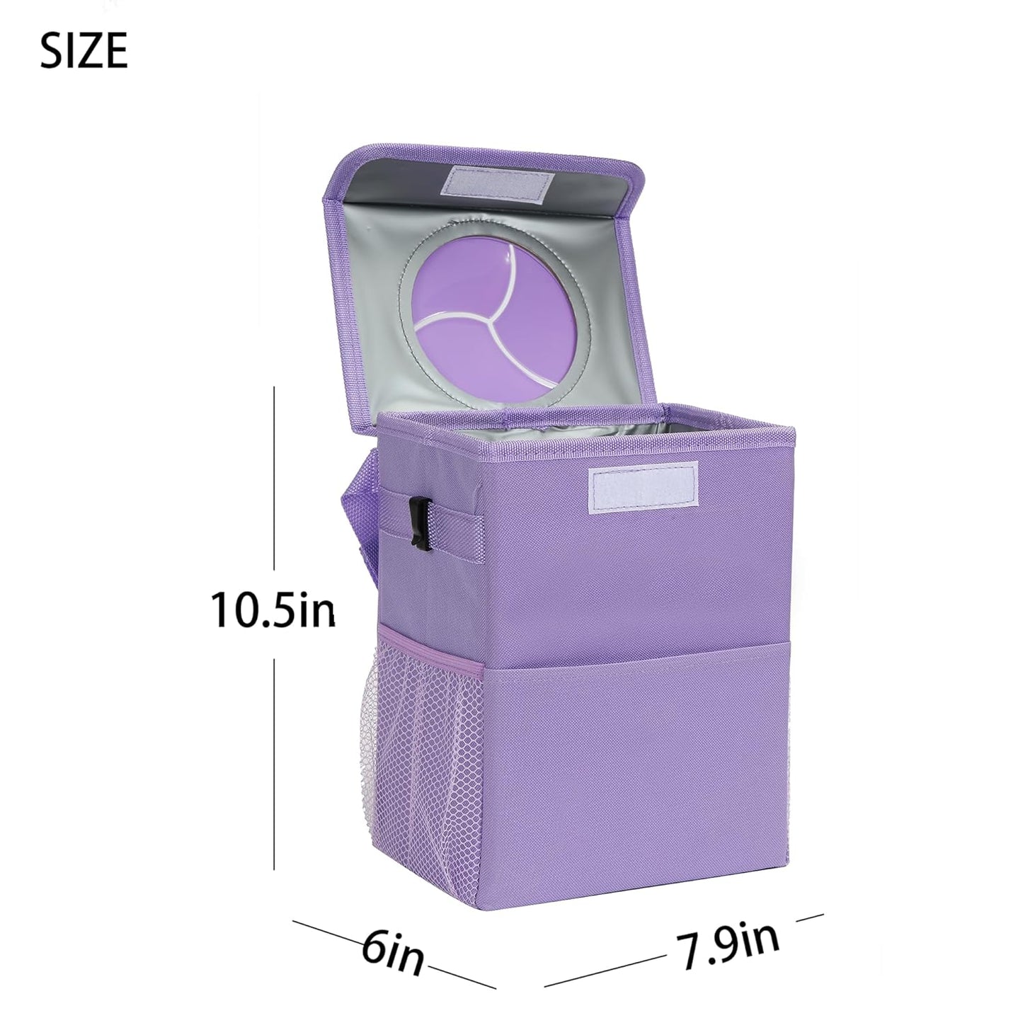 AOKJOY Car Garbage can with lid Leak Proof Vehicle Trash Can 3 Storage Pockets Hanging Waterproof car Trash Bag for SUV Beige