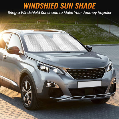 Iridescent Sun Shade for Car Windshield, Foldable Universal Car Windshield Upgrade Sunshade Enhanced UV Rays Reflective Sun Visor Shade Keeps Vehicle Cool