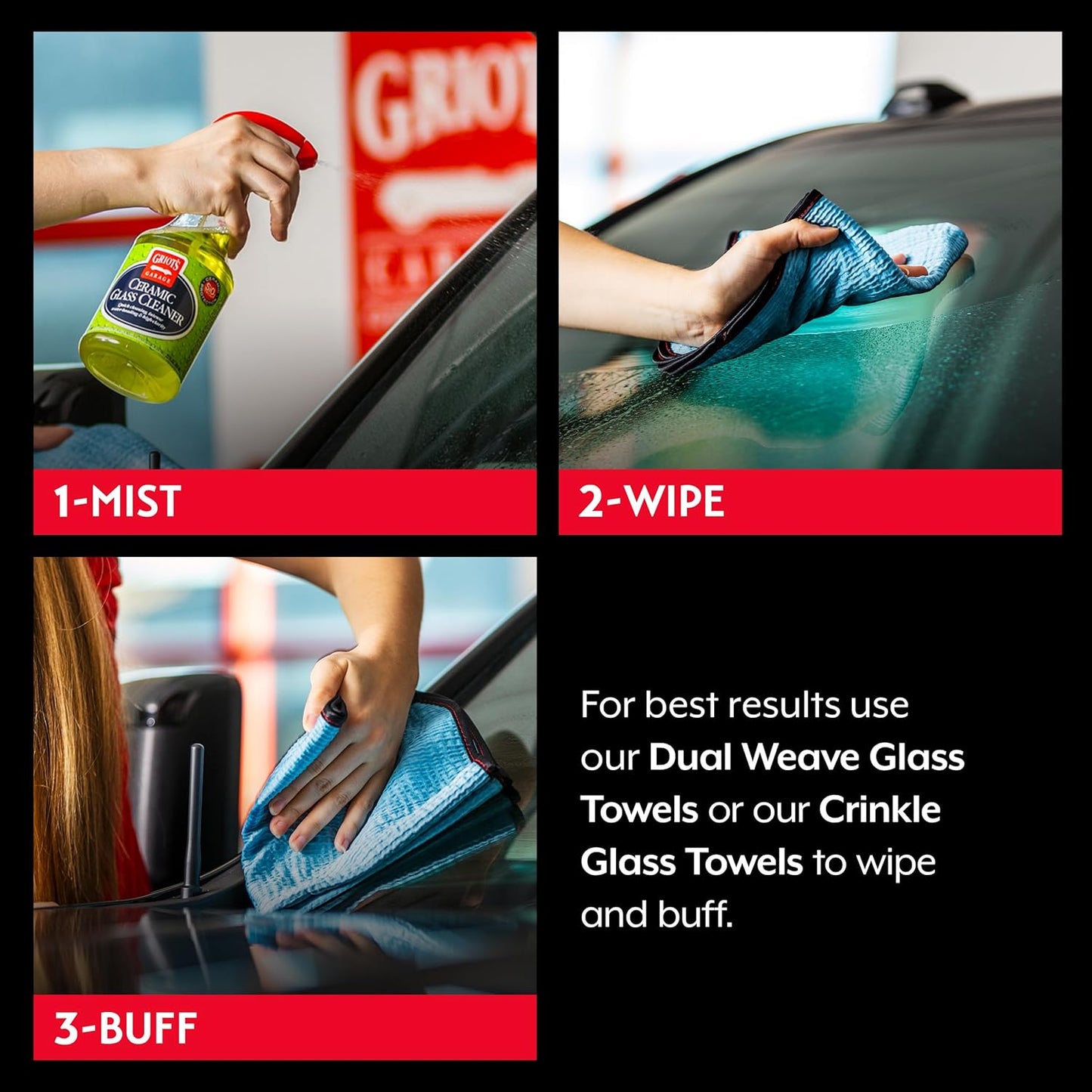Griot's Garage Ceramic Glass Cleaner Spray for Car Windows, Windshields, Mirrors and Home Use, Cleans and Protects, Streak-Free, 11009, One Gallon