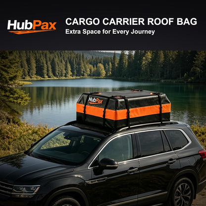 21 Cu Ft. Car Rooftop Cargo Carrier Bag Car Roof Top Bag Cargo Carrier | Fit All Vehicle with/Without Rack, Includes Anti-Slip Mat, 8 Reinforced Straps, 6 Door Hooks, Luggage Lock