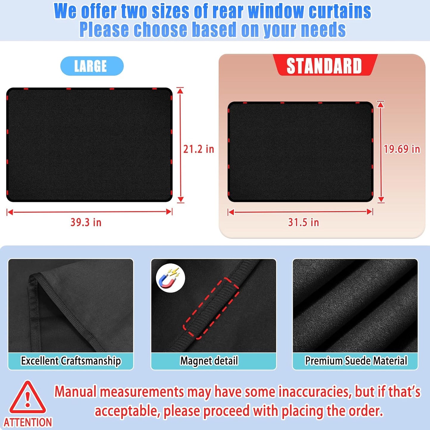 ZATOOTO Suede Car Window Shades 4PCS - Car Window Covers for Ultimate Privacy, UV Protection, and Heat Insulation, Side Window Sun Shade Perfect for Camping, Travel, Baby Safety, and Daily Use