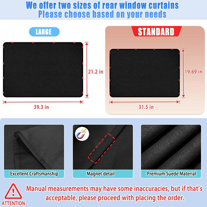 ZATOOTO Suede Car Window Shades 4PCS - Car Window Covers for Ultimate Privacy, UV Protection, and Heat Insulation, Side Window Sun Shade Perfect for Camping, Travel, Baby Safety, and Daily Use