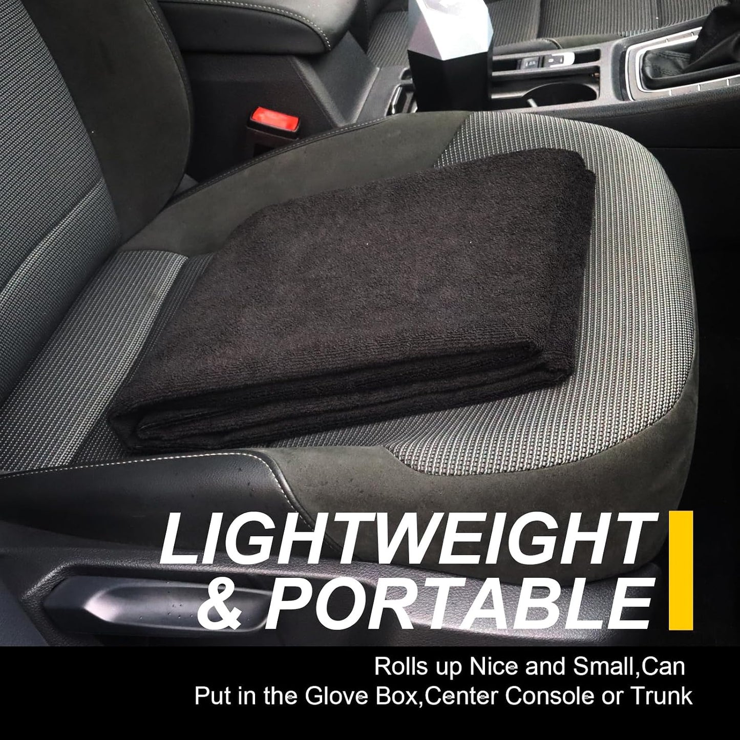 Car Seat Cover Protector Front Seats,for Gym Workout,Running,Swimming,Beach and Hiking,Waterproof Sweat Towel Bucket Seat Covers for Cars SUV Trucks (Black, 1Pcs)
