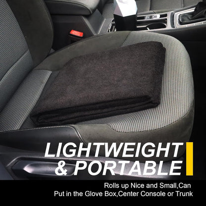 Car Seat Cover Protector Front Seats,for Gym Workout,Running,Swimming,Beach and Hiking,Waterproof Sweat Towel Bucket Seat Covers for Cars SUV Trucks (Black, 1Pcs)