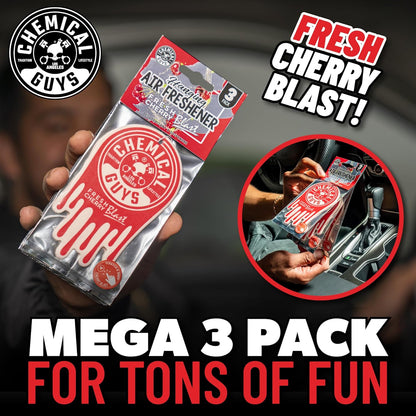 Chemical Guys New Car Scent Air Freshener and Odor Eliminator, 16 fl oz with 3 Pack of Hanging Air Fresheners (Great for Cars, Trucks, SUVs, RVs, Home, Office, Dorm Room & More) - HOL459