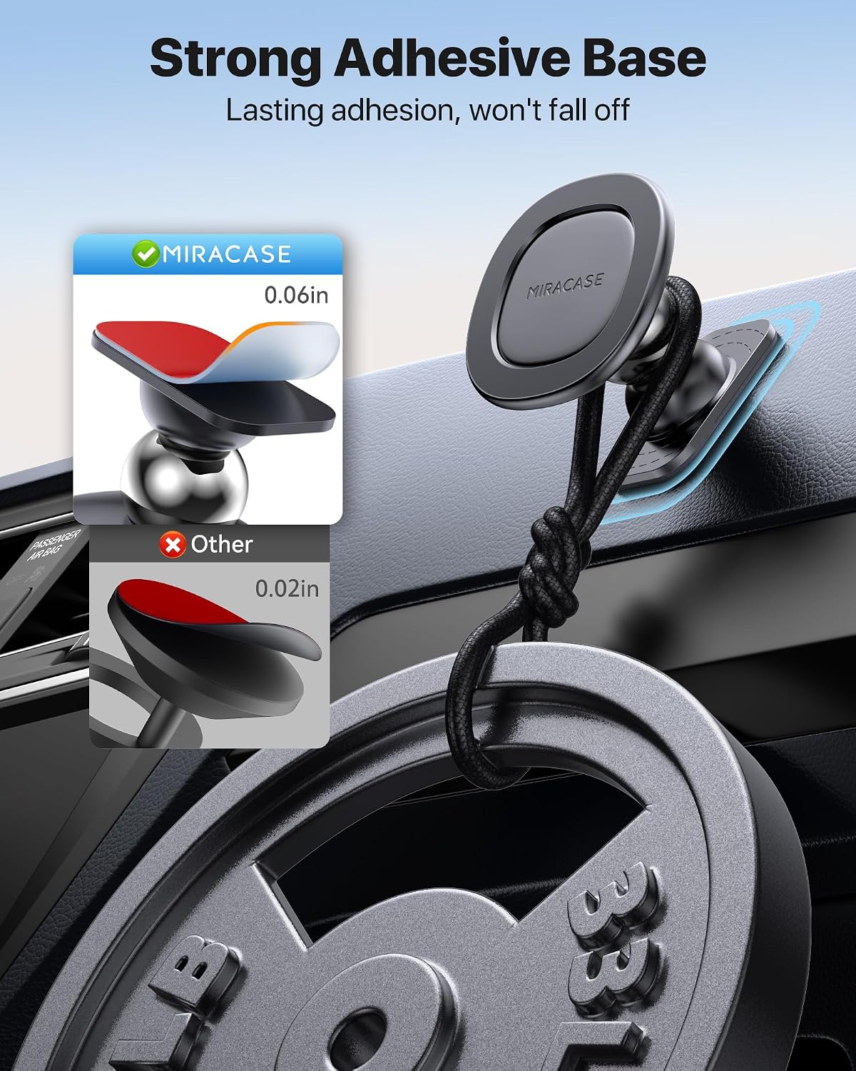 Miracase Phone Holders for Your Car with Metal Hook Clip, Air Vent Cell Phone Stand Car Mount, Universal Automobile Cradle for Garmin GPS Fit iPhone Android and All Smartphones, Dark Black