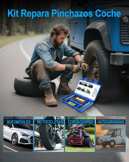 Tire Repair Kit with Plugs, Tire Plug Kit Heavy Duty Professional for Car, ATV, Motorcycle, Truck, Flat Tire Emergency Repair (Boxed Type - 16 PCs)