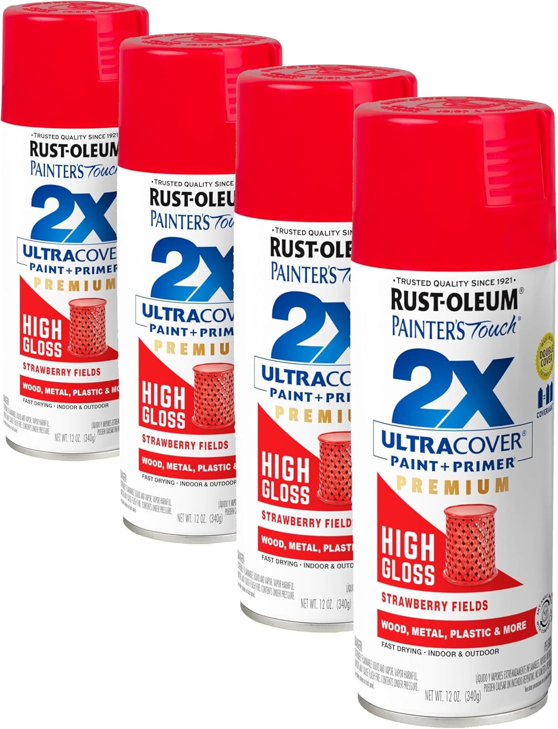 Rust-Oleum 334029 Painter's Touch 2X Ultra Cover Spray Paint, 12 oz, Gloss Clear - Colors B
