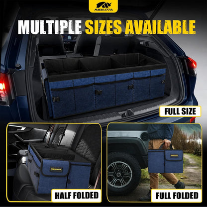 MIKKUPPA Car Trunk Organizer - 65L Collapsible Trunk Organizer with Lid, Sturdy Car Storage for SUV Auto Truck Van with Adjustable Straps and Non Slip Bottom (Black)