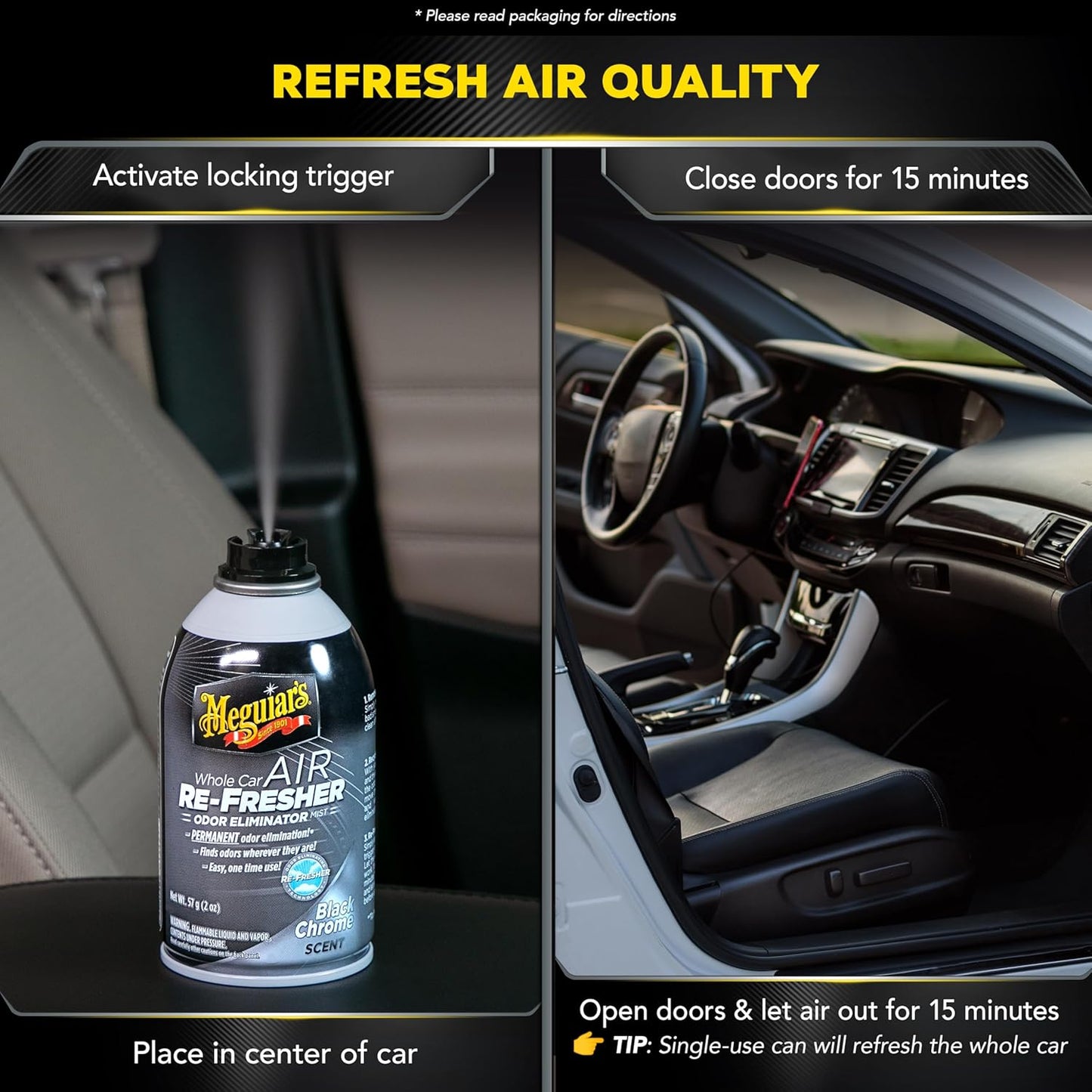Meguiar’s Whole Car Air Refresher Odor Eliminator, Summer Breeze, 2 Oz— Car Air Freshener For Commuters, Detailers; Mist Refreshes Cabin For Sedan, Suv, Truck, Van