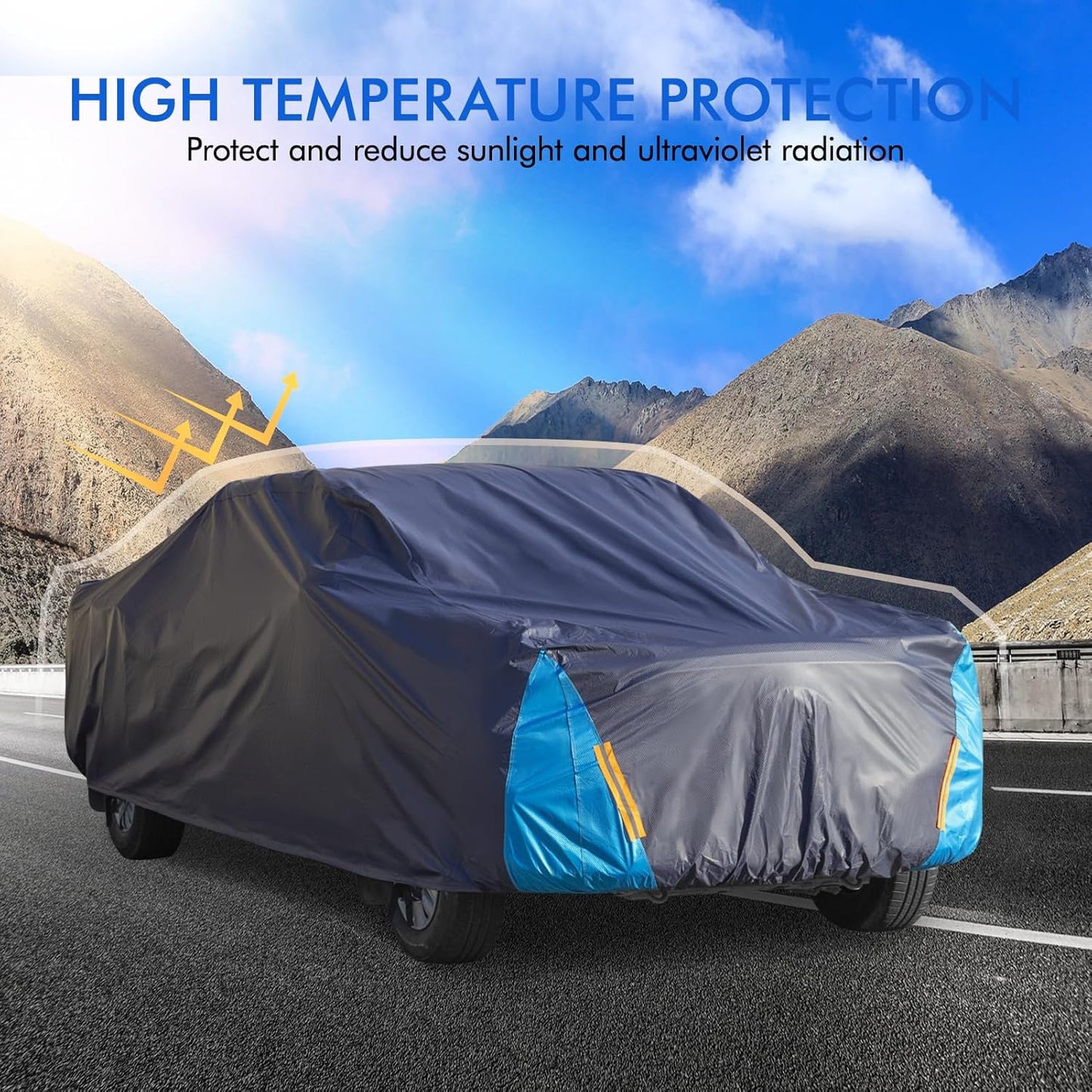 Car Cover Waterproof All Weather for Automobiles, 6 Layers Outdoor Full Exterior Cover Rain Sun UV Snowproof Protection with Zipper Cotton, Mirror Pocket for Sedan (190-195 inch)