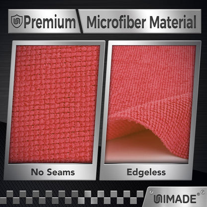 UNIMADE Microfiber Cleaning Cloth, 100 Pack Microfiber Towels for Cars Commercial Grade Work Rags Bulk Detailing Cloth for Automotive Bar Mechanic Restaurant Garage Housekeeping, 11.5"x 11.5", Grey