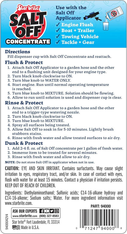 STAR BRITE Salt Off Concentrate - Ultimate Salt Remover Wash & Marine Engine Flush for Boats, Vehicles, Trailers, and More - 128 OZ Gallon (093900N)