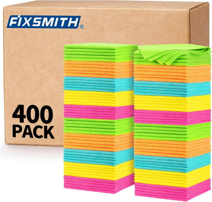 FIXSMITH Shop Towels, Pack of 200, Grey Microfiber Cleaning Cloth Bulk, Microfiber Towels for Cars, All-Purpose Absorbent Cleaning Rags, Dust Cloth for Automotive, Mechanic, Garage, 11.5 x 11.5 inch
