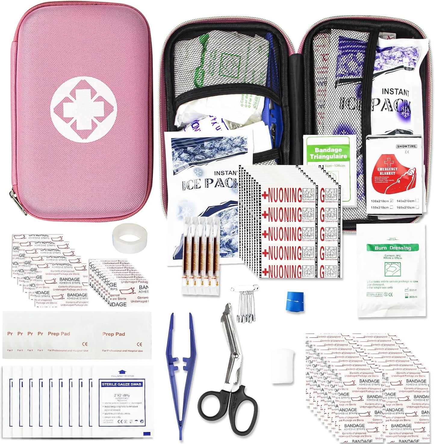 Car First Aid Kits 275Pcs Survival Gear Home Travel Size Small Emergency Kit Tactical Hiking EVA Camping Essentials Backpack Sports Office Boat Urgent Accident