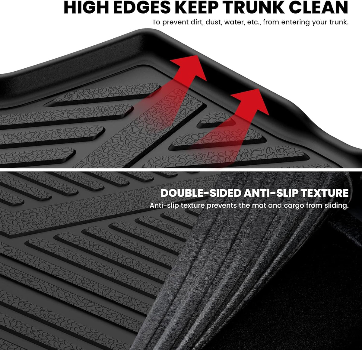 LASFIT Floor Mats Fits for Hyundai Sonata 2020-2026 (Only for FWD & Gas) & Kia K5 2021-2025 (Only for FWD) Custom Fit TPE All Weather Floor Liners Car Mats Accessories, Black