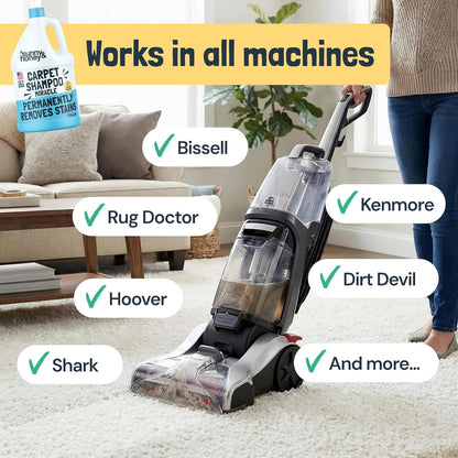 Sunny & Honey Heavy Duty Carpet Cleaner Solution for Machines - Powerful Stain and Surface Odor Eliminator For New and Deep-set Pet Messes - For Rugs, Couches and Upholstery (32fl oz, Spring Mint)