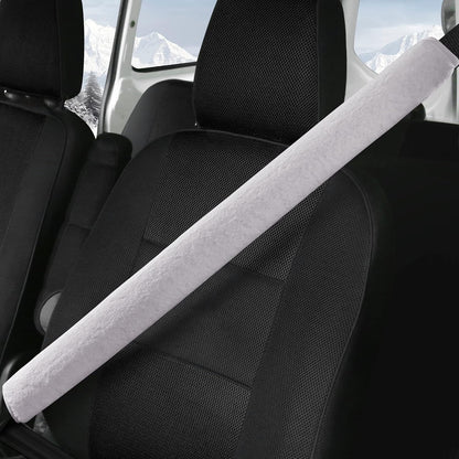LACDL Extra Long Seatbelt Cover Super Soft Furry for Adults Kids Women & Men, Thick Plush Full Car Seat Belt Strap Cushion, Fluffy Shoulder Pad Protector, Auto Interior Accessories, 1pc, Black, 15.5in
