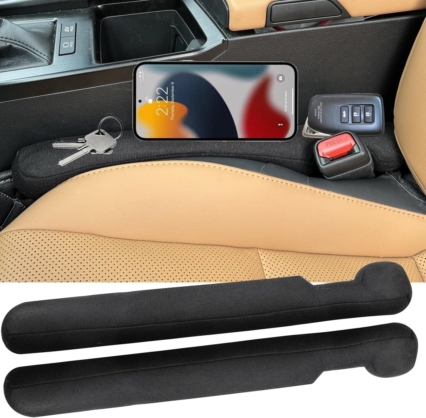 YLXGT Car Seat Gap Filler Organizer Universal for Car SUV Truck Accessories Seat Gap Plug Blocker with Storage Slot Black 2 Pack