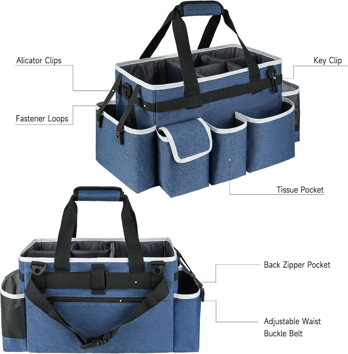 Cleaning Caddy,Cleaning Bag for Housekeepers,Cleaning Supplies Organizer with Handle,Black