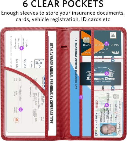 CoBak Car Registration and Insurance Holder - Vehicle Glove Box Car Organizer,Auto Truck Comparment Accessories Case with Magnetic Closure for Driver License,Cards - Colors B