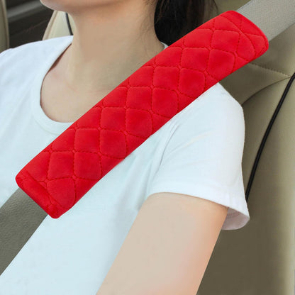 Amooca Soft Auto Seat Belt Cover Seatbelt Shoulder Pad 2 PCS for a More Comfortable Driving Compatible with All Cars and Backpack Black