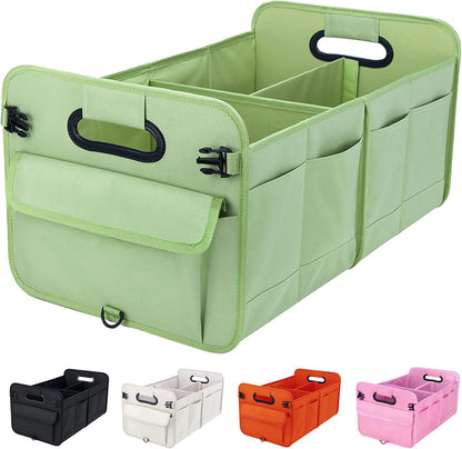 titiyiof Trunk Organizer For Suv & Sedan,Car Organizers and Storage, Waterproof Collapsible & Adjustable Straps,Sturdy Car Organization for Car Accessories, Tools,Food，Sundries,2-3 Compartment（Beige）