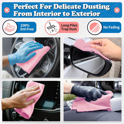 FIXSMITH Shop Towels, Pack of 200, Grey Microfiber Cleaning Cloth Bulk, Microfiber Towels for Cars, All-Purpose Absorbent Cleaning Rags, Dust Cloth for Automotive, Mechanic, Garage, 11.5 x 11.5 inch