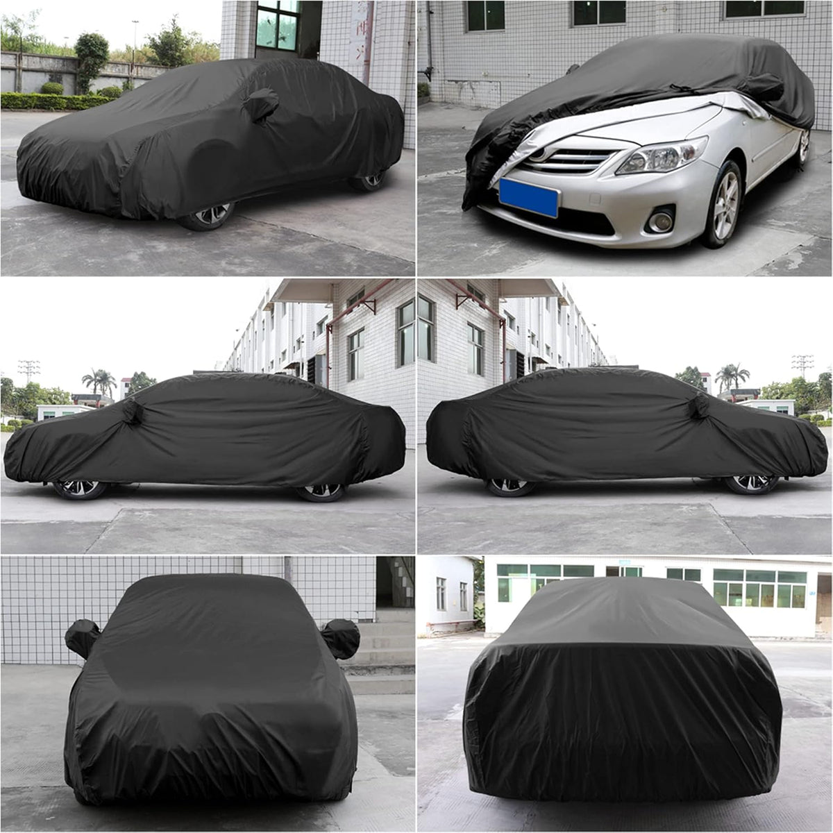 uxcell Car Cover Waterproof All Weather for Car, Full Car Cover Rain Sun Protection Universal Fit for Sedan 178''-185''