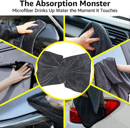 Microfiber Car Drying Towel with Twisted-Loop Technology 2-Pack (Oversized 63"x24" + 35"x24"), Super Absorbent, Streak-Free, Scratch-Free, Lint-Free, Fast Drying Towels for Cars, Trucks, SUVs