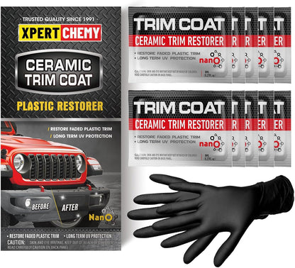 XPERTCHEMY Ceramic Trim Coat Kit, Plastic Restorer for Cars Ceramic Coating Wipes to Lasting Over 230 Washes,The Ceramic Coating Helps Improve Optical Clarity On Clear Car Plastic