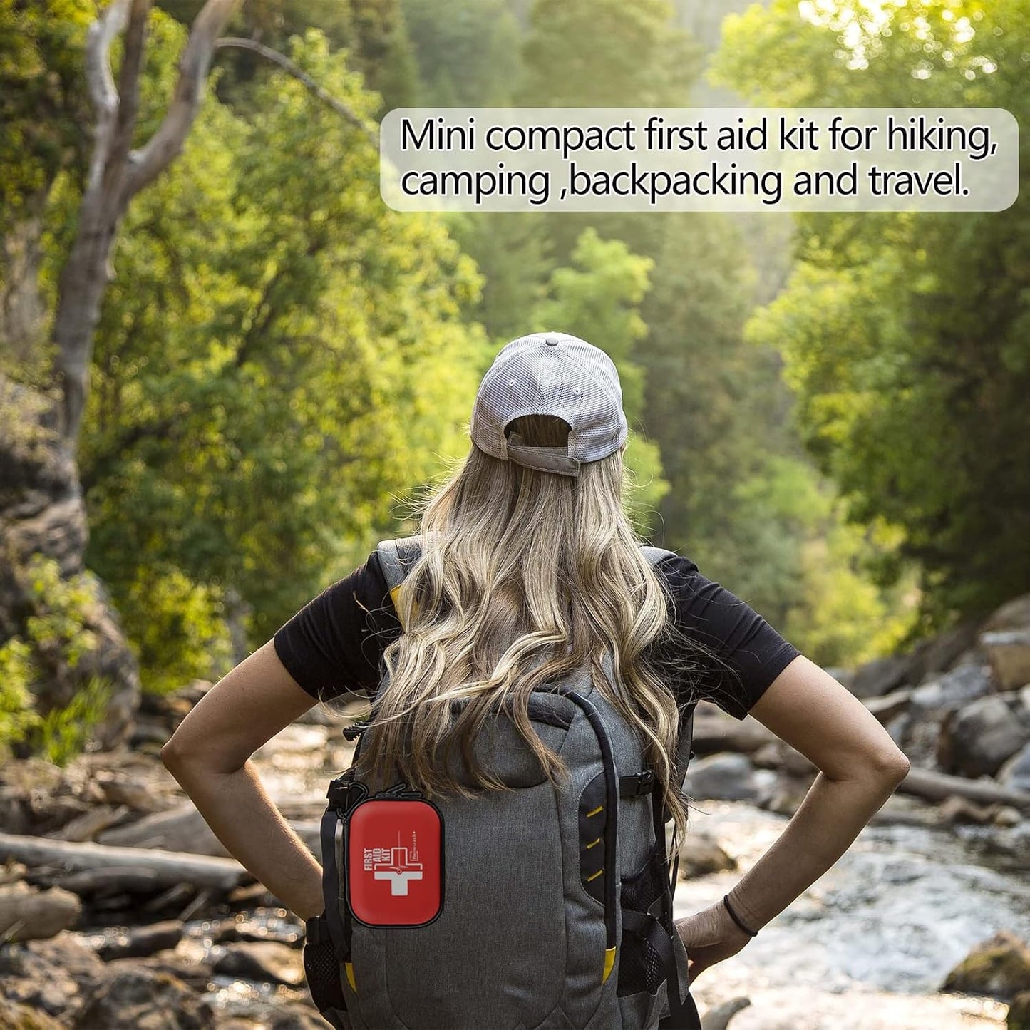 First Aid Kit, Professional Trauma First Aid Kit with Labelled Compartments Molle System for Car, Hiking, Backpacking, Camping, Traveling, and Cycling