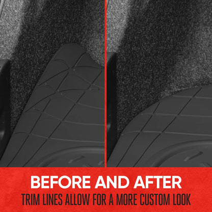 Motor Trend Heavy Duty Utility Cargo Liner Floor Mats for Car Truck SUV, Trimmable to Fit Trunk, All Weather Protection