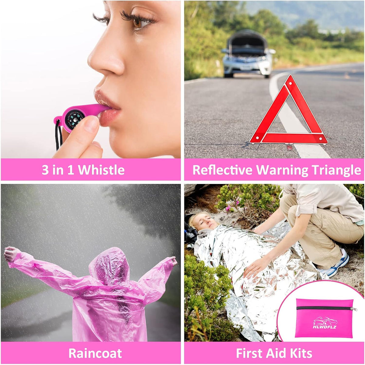 Car Roadside Emergency Kit - 17pcs Winter Traveler Safety Road Side Assistance Kits, Car Kit Essentials for Men, Women, Teen
