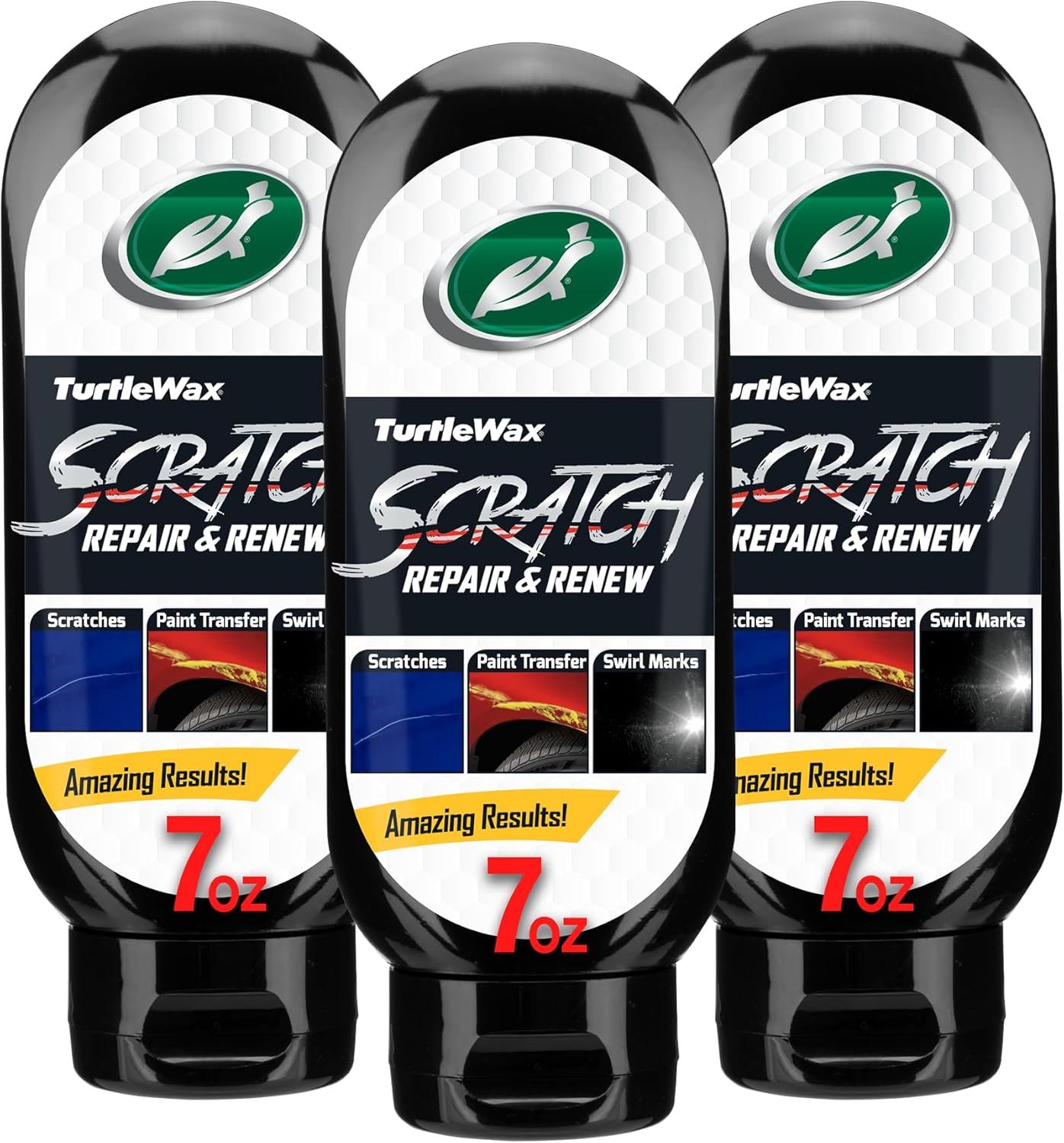 Turtle Wax Scratch Repair and Renew, Car Scratch Remover, Tackles Swirl Marks, Paint Transfer, Headlight Oxidation, Water Spot Remover for Cars, Safe for All Paint Colors, 7oz (Pack of 1)
