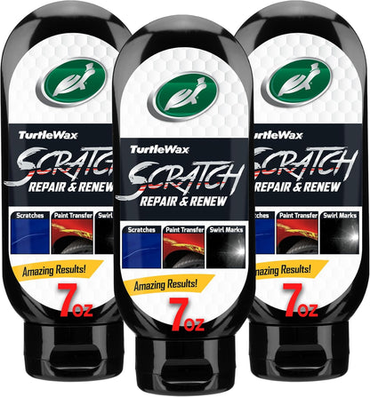 Turtle Wax Scratch Repair and Renew, Car Scratch Remover, Tackles Swirl Marks, Paint Transfer, Headlight Oxidation, Water Spot Remover for Cars, Safe for All Paint Colors, 7oz (Pack of 1)