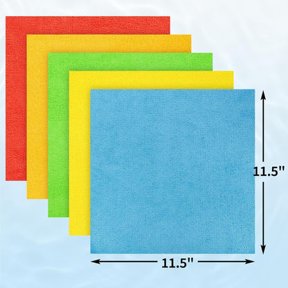 Microfiber Cleaning Cloth, 100 Pack Cleaning Rags Microfiber Towel Bulk Absorbent Lint-Free Wash Cloths, All-Purpose Shop Towels for Cars, Automotive, Garage, Home & Kitchen 11.5"*11.5"