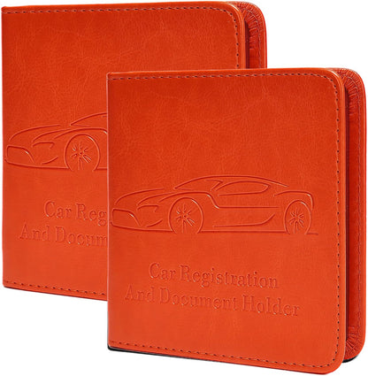 Registration and Insurance Card Holder, Vehicle Glove Box Car Organizer with Magnetic Closure, Interior Car Accessories for Documents, Cards, License Storage, 1-Pack Red