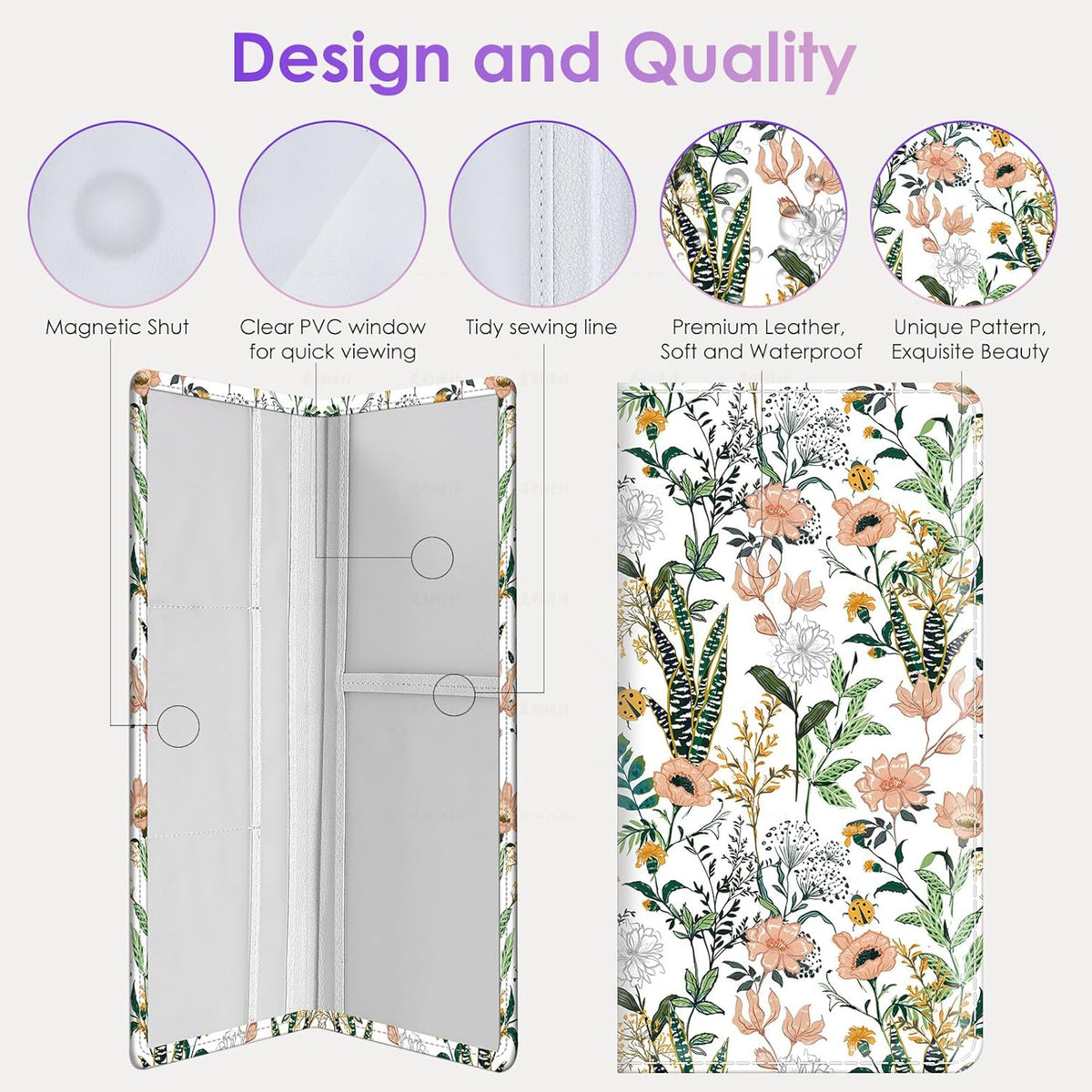 Car Registration and Insurance Holder，Colour Patterns Men Women Car License Document Registration and Insurance Card Holder