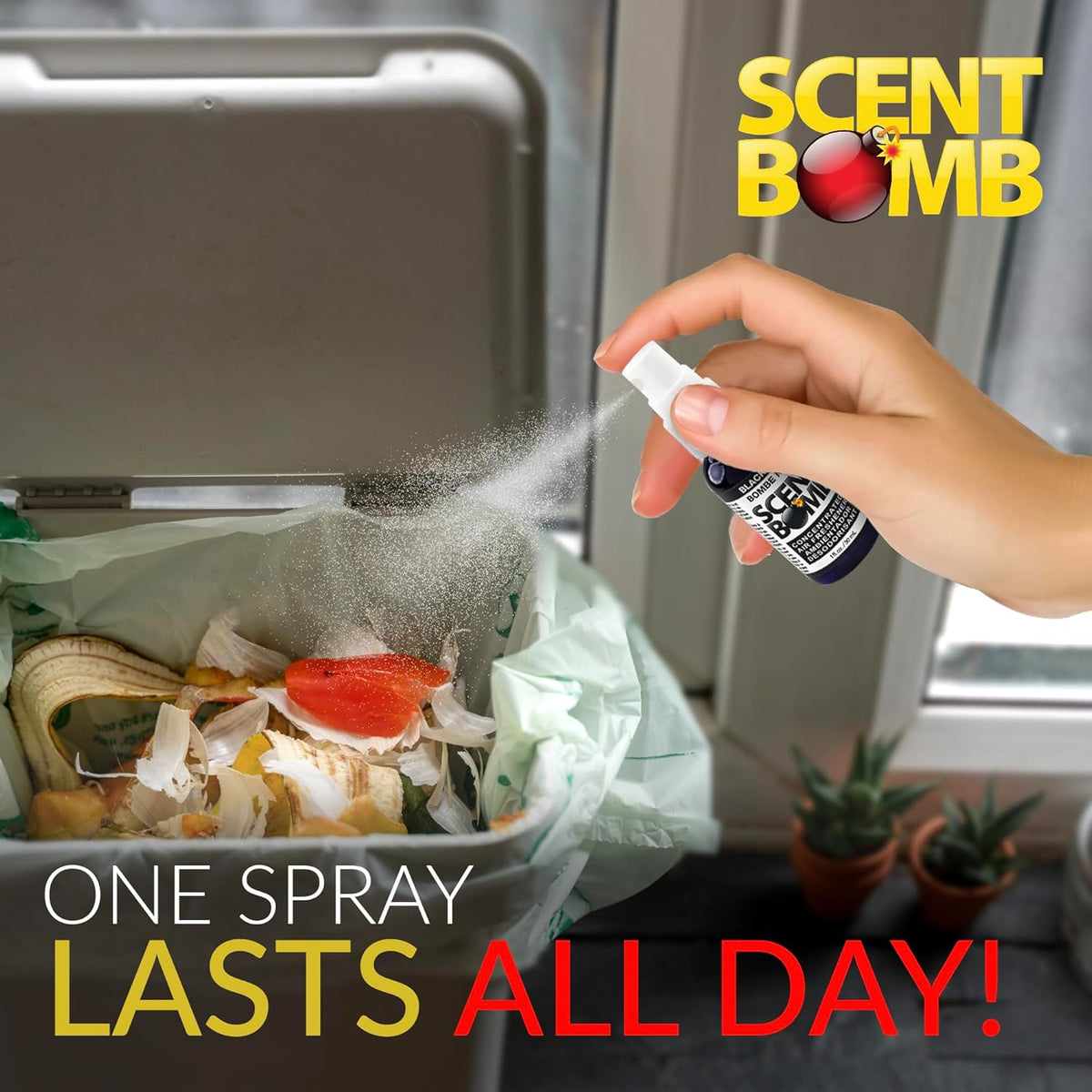 Scent Bomb Air Freshener Spray, Long-Lasting Odor Eliminator - Effective Deodorizer for Home & Car, Fresh Room Spray for Kitchen, Bathroom & Smell Neutralizer - 1 oz Pack of 4, Black Cherry Scent